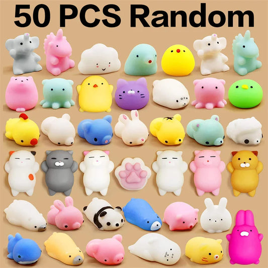 Kawaii Mochi Squishies Mini Animal Stress Relief Toys Set