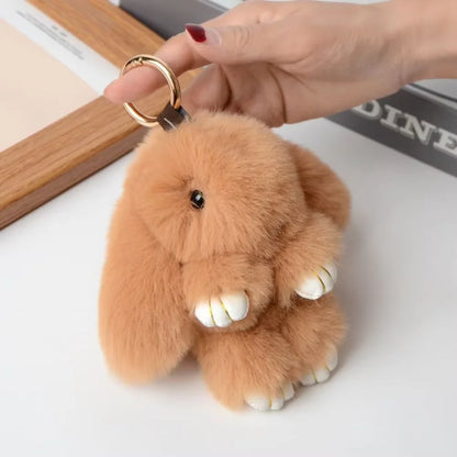 Cute Bunny Plush Keychain Soft Rabbit Bag Charm Toy